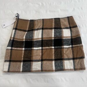 Plaid Brown and Black Skirt